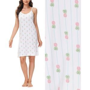 Echo NWT Printed Chemise Nightgown Pineapple Stripe Large